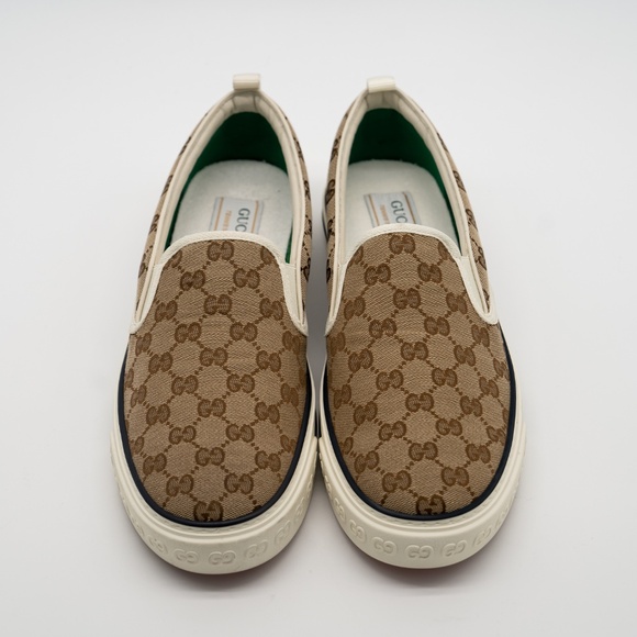 size 12.5G 13 US Gucci Tennis Slip On Canvas GG Brown Beige main image 7